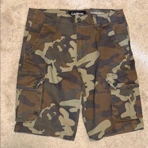 Camo cargo shorts